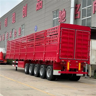 5 Axle 60T Bulk Cargo Transport Ograda Poluprikolica Bočni zid Poluprikolica
